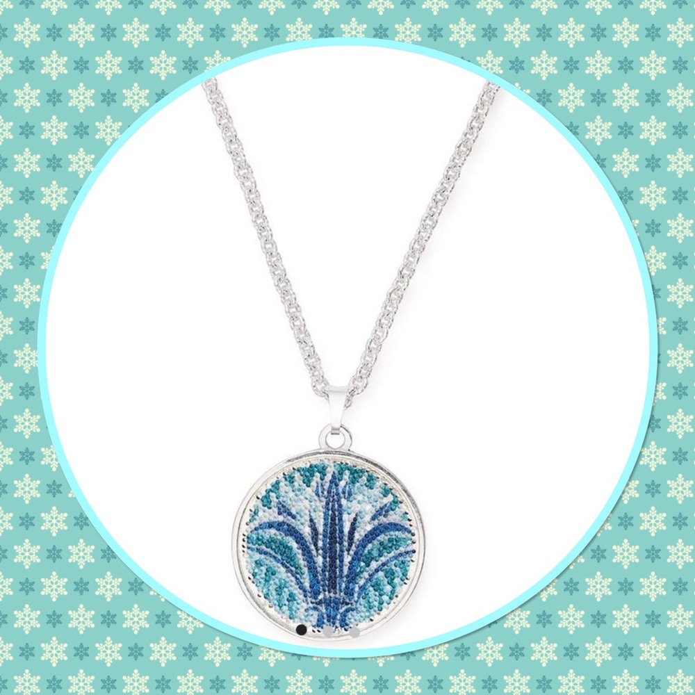 Alex and Ani blue lotus statement necklace